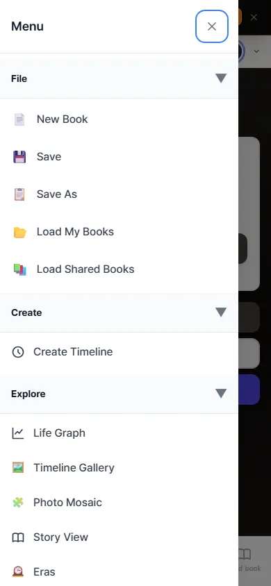 The menu that opens when you tap ☰ (Phone)