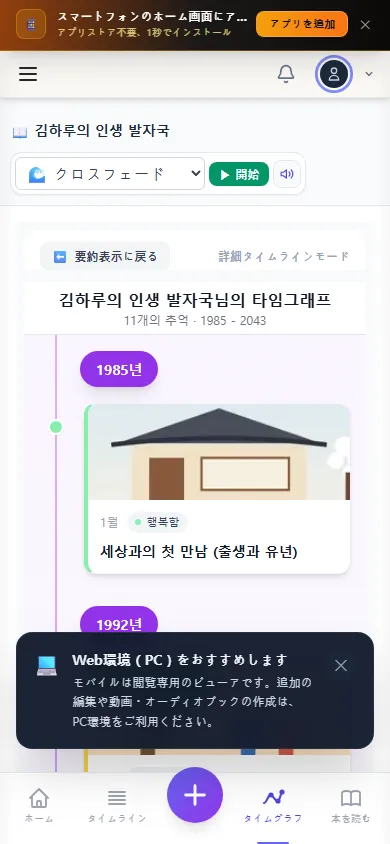 スマートフォンのタイムグラフ (スマートフォン)