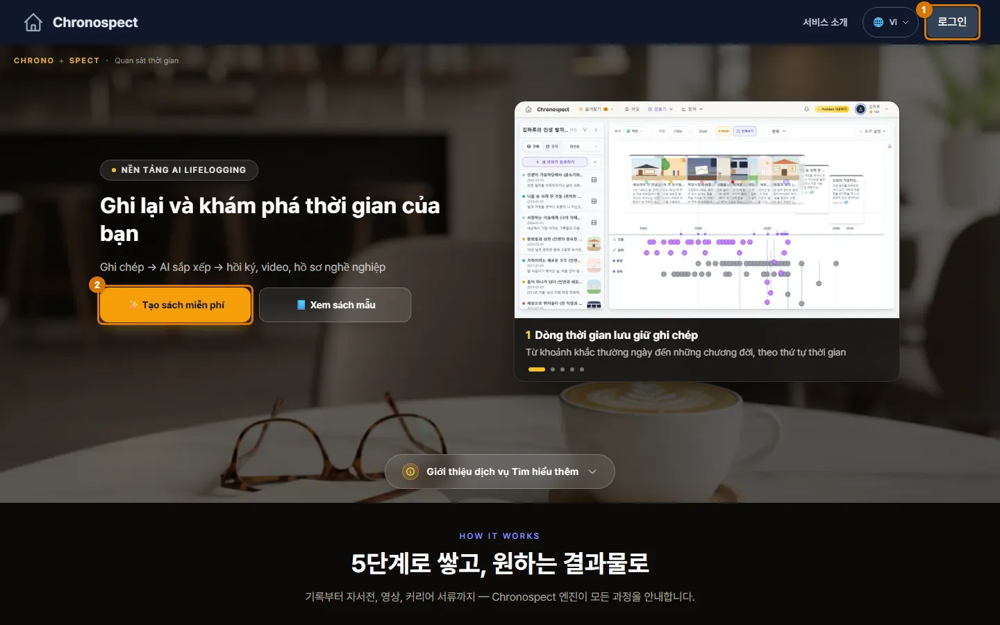 Nút đăng nhập trên trang đầu tiên (Máy tính)