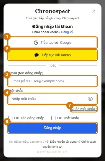 Cửa sổ Đăng nhập tài khoản (Máy tính)