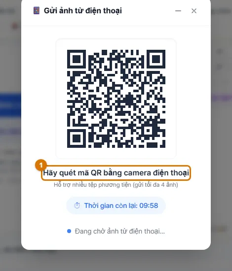 Máy tính: cửa sổ mã QR (Hãy quét mã QR bằng camera điện thoại) (Máy tính)